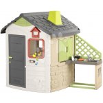 Smoby Domeček s letní kuchyňkou Life Jura Lodge s plnými dveřmi komínem a elektronickým zvonkem – Hledejceny.cz