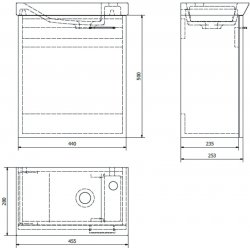 AQUALINE ZOJA umyvadlová skříňka 44x50x23,5cm, bílá