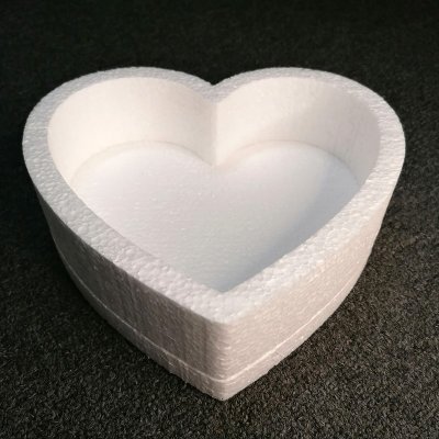 Srdce Krabička z polystyrenu I 21,5 x 20 x 7cm I barva bílá