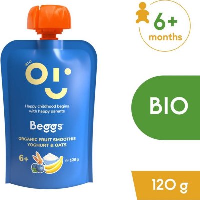 Beggs BIO Smoothie s ovocem, jogurtem a ovesnými vločkami 120 g – Zboží Dáma