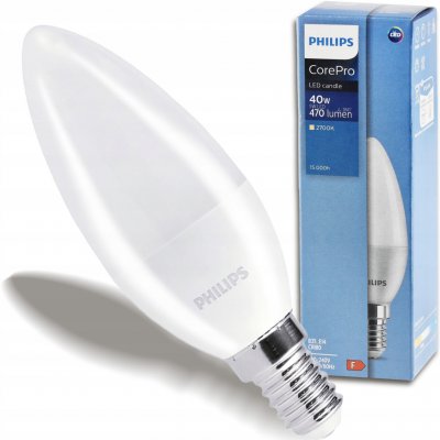 Philips LED žárovka E14CP B35 FR 5W 40W teplá bílá 2700K , svíčka – Hledejceny.cz