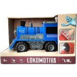 Miktrotrading Lokomotiva modrá 1:16 se světlem a zvukem – Zboží Mobilmania