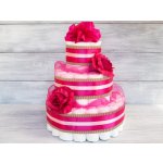 PASTELL Decor Plenkový dort pro holčičku malinový Velikost plenek 3 Miminko váží 4 až 9 kg – Zbozi.Blesk.cz