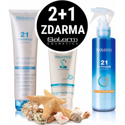 Salerm 21 Sun šampón 300 ml + maska 200 ml + bezoplachový kondicionér 190 ml dárková sada