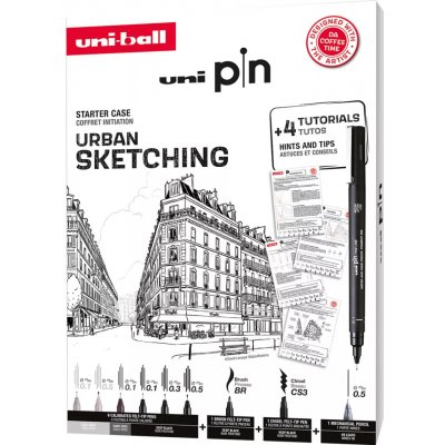 Uni pin sada Lettering dárkový box 8 linerů + shalaku mikrotužka mix barev – Zboží Dáma