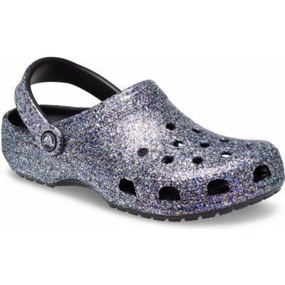 Crocs Classic Glitter Clog Kroksy rekreační obuv black – Zboží Mobilmania