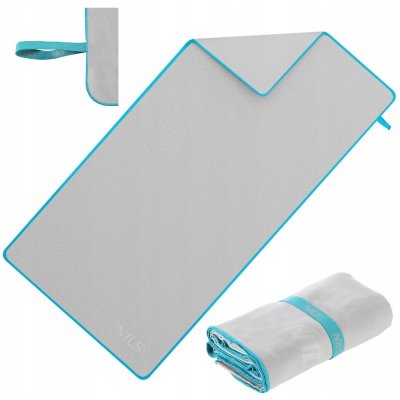 Nils Camp Ručník z mikrovlákna NCR12 šedá sv modrá 180 x 100 cm – Zbozi.Blesk.cz