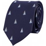 Kravata s plachetnicemi tmavomodrá – Zboží Dáma