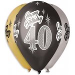 SMART Balónky metalické 40 let Happy Birthday mix barev 30 cm – Zboží Dáma