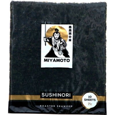 Miyamoto Mořská řasa Nori na sushi, pražená 19 x 21 cm 10ks 25 g – Zbozi.Blesk.cz