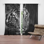 Sablio Závěs Černobílý tygr: 2ks 140x250cm – Hledejceny.cz