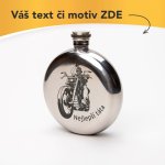 Originální nerezová placatka kulatá s vlastním textem nebo logem – Zboží Dáma