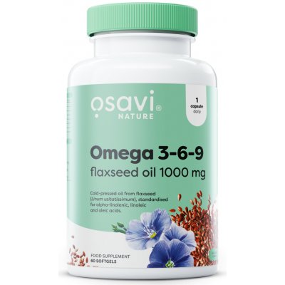Osavi Omega 3-6-9 lněný olej 1000 mg 60 softgel kapslí – Hledejceny.cz