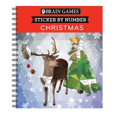 Brain Games - Sticker by Number: Christmas 28 Images to Sticker - Reindeer Cover: Volume 1