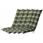 LIVARNO home Sada potahů na židli / křeslo Valencia káro / zelená / šedá 120 x 50 x 8 cm 4 ks