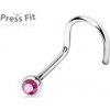 Piercing Šperky4U zahnutý piercing do nosu zirkon N1122F-020