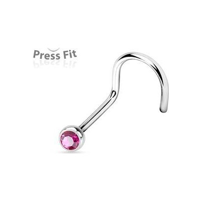 Šperky4U zahnutý piercing do nosu zirkon N1122F-020 – Zboží Dáma