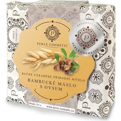 Perlé Cosmetic Natural bambucké máslo s ovsem ručně vyráběné přírodní mýdlo 115 g