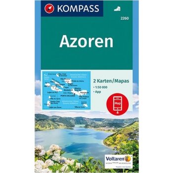 Kompass 2260 Azoren/Azory 1:50 000 turistická mapa