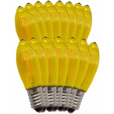 ElektroSkalka Žárovky LED svíčky 14V až 55V/0,3W E-10 Filament 15ks žluté (1ks) – Hledejceny.cz
