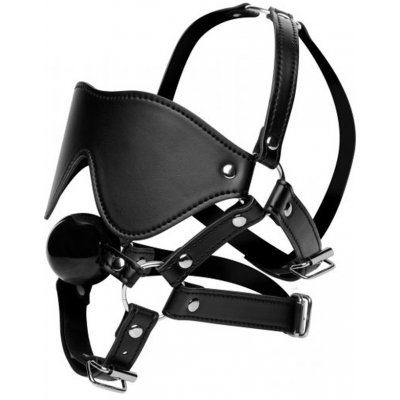 Hlavový postroj s maskou na oči a roubíkem Strict Eye Mask Harness with Ball Gag