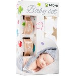 T-Tomi Baby set bambusová osuška beige stars / béžové hvězdičky + kočárkový kolíček beige / béžová 339 – Zbozi.Blesk.cz