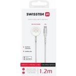 Swissten 22065502 OPLETENÝ MAGNETICKÝ PRO APPLE WATCH KOVOVÝ, USB-C, 1,2m, bílý – Zboží Mobilmania