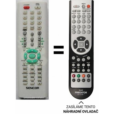 Dálkový ovladač Predátor Sencor SHC-XD010, SHC-XD550 – Hledejceny.cz