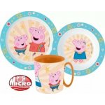 STOR Dětský jídelní set Peppa Pig talíř miska a hrnek 350 ml plast – Zboží Mobilmania