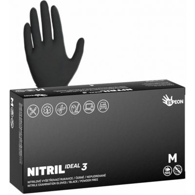 Nitrilové Nitril Ideal3 M 100ks černé nepudrované – Hledejceny.cz