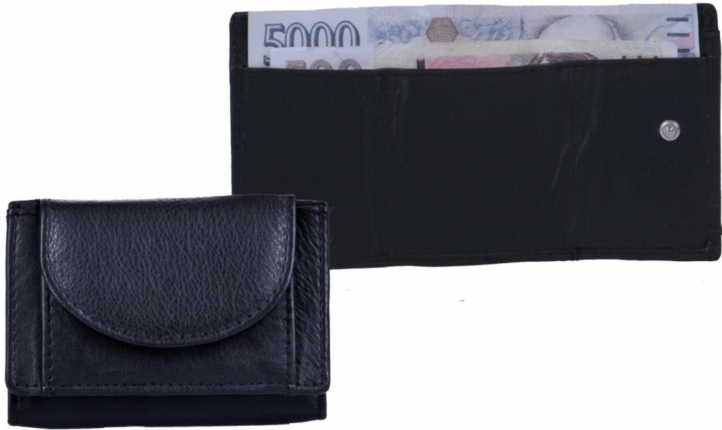 Neus Malá kožená peněženka D 124 černá