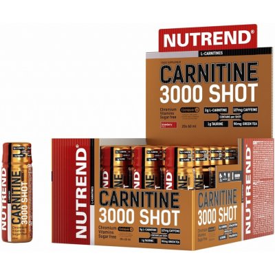 CARNITINE 3000 SHOT,box-20 lahviček á 60 ml jahoda