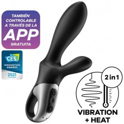 Satisfyer Heat Climax Wave Anální vibrátor s funkcí vyhřívání ovládaný aplikací černé