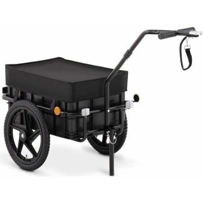 Uniprodo Nákladní vozík za kolo - 35 kg - odrazky - plachta