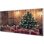 Obraz na skle Dárky Vánoční strom dekorace desky 100x50 cm – Zbozi.Blesk.cz