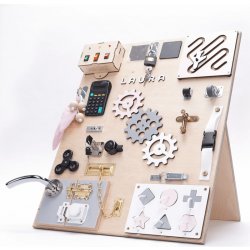Manibox senzorická deska Activity board s diodami velká růžová