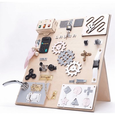 Manibox senzorická deska Activity board s diodami velká růžová – Zboží Mobilmania