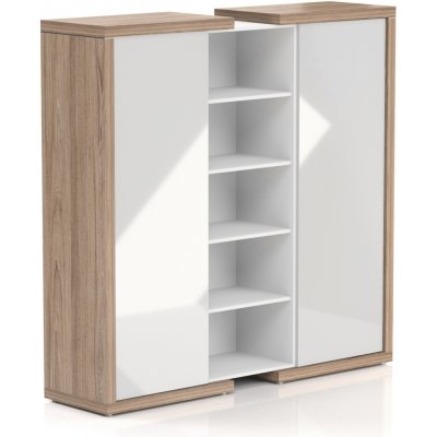 Solid Manažerská skříň 2 dvéřová, policová v jednom sloupci místo polic věšák, výška 187,6cm, délka 191,2cm – Zbozi.Blesk.cz