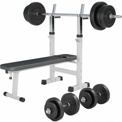 Gorilla Sports Skládací lavice s činkovým setem 70 kg – Zbozi.Blesk.cz