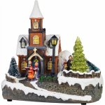 Dekorácia MagicHome Vianoce kostol plast 1xLED teplá biela 21x14.5x20.8 cm 3xAA – Hledejceny.cz