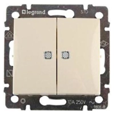 Legrand 774112 VALENA béžová 2 x č.6+6 podsvětlený – Hledejceny.cz