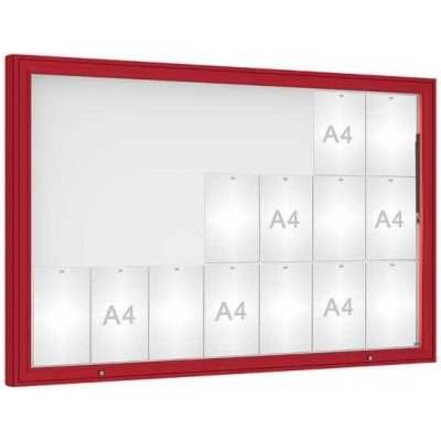 PROCITY Venkovní vitrína model 1000, 21 x A4, plexi, červená | Zboží Auto