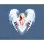 ZUTY Obrazy na stěnu - Anděl lásky ve tvaru srdce Rozměr: 40x50 cm, Rámování: vypnuté plátno na rám