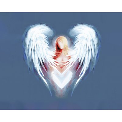 ZUTY Obrazy na stěnu - Anděl lásky ve tvaru srdce Rozměr: 40x50 cm, Rámování: vypnuté plátno na rám – Zboží Mobilmania