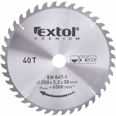 EXTOL PREMIUM Kotouč pilový s SK plátky, O 250x3,0x30mm, 40T (8803241) – Zboží Mobilmania