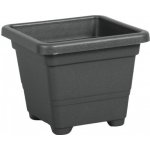 Nohel Garden květináč QUADRATO plastový antracitový 27x27x21 cm – Zboží Mobilmania