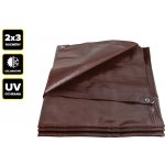 Proteco plachta s oky 2*3m EXTRA silná 200g/m2, hnědá, 10.88-P200-2-3 – Zboží Mobilmania