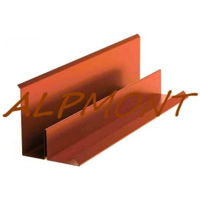 Lemování zdí klasik r.š.450mm boční s vodní drážkou pozink Lakovaný RAL 8004 cihlová dl.2m