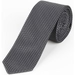 AMJ Kravata pánská úzká vzorovaná KI1004 tmavě šedá – Zboží Dáma