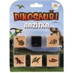 Teddies Razítka dřevěná 5 1 s poduškou dinosauři 3x3cm na kartě – Zboží Mobilmania
